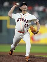 　エンゼルス戦の６回から登板し、３回２安打２失点だったアストロズ・今井＝ヒューストン（ＡＰ＝共同）