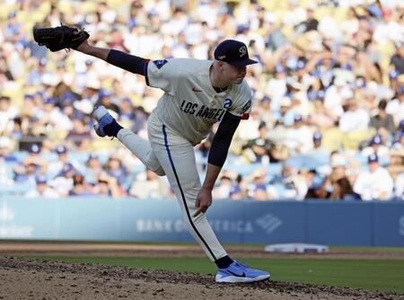 　パイレーツ戦に先発したドジャースのスクバル＝ロサンゼルス（共同）