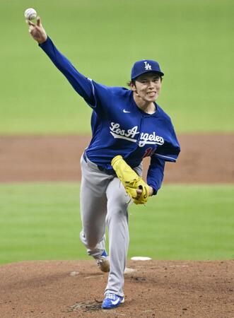 　ブレーブス戦に先発したドジャース・佐々木朗＝アトランタ（共同）