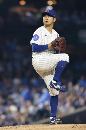 レッズ戦に先発し、５回を６失点で１０敗目を喫した今永（ゲッティ＝共同）