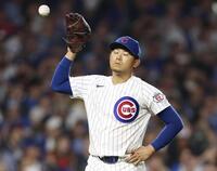 レッズ戦の５回、２ランを浴びた今永（ゲッティ＝共同）