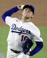 　カージナルス戦に先発したドジャース・山本。７回４失点で勝敗は付かなかった＝ロサンゼルス（共同）