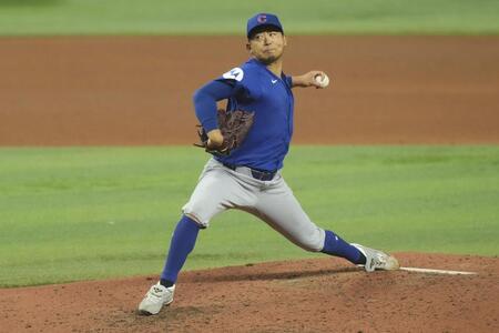 　マーリンズ戦に先発したカブス・今永＝マイアミ（ＡＰ＝共同）