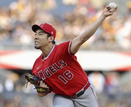 　パイレーツ戦に先発し、６回を５安打無失点で今季初勝利を挙げたエンゼルス・菊池＝ピッツバーグ（ロイター＝共同）