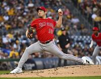 　パイレーツ戦に先発したエンゼルス・菊池＝ピッツバーグ（ゲッティ＝共同）