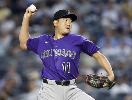 ヤンキース戦に先発した菅野（ゲッティ＝共同）