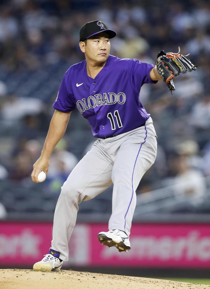 ヤンキース戦に先発した菅野（ゲッティ＝共同）