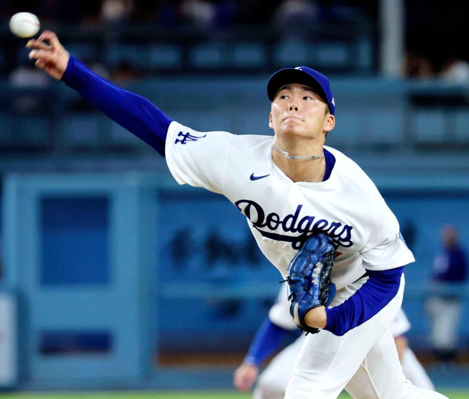 　７回１失点で１３勝目を挙げた山本（共同）
