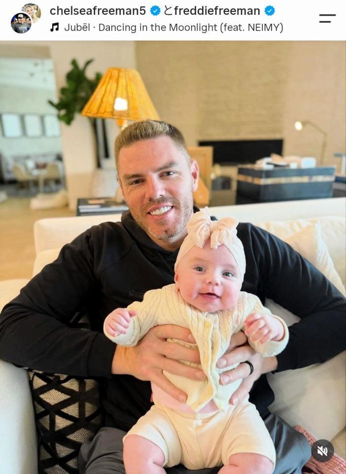 フリーマンの妻・チェルシーさんのインスタグラム（ｃｈｅｌｓｅａｆｒｅｅｍａｎ５）より