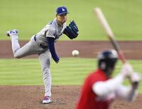 　ブレーブス戦に先発し、７回１失点の好投で勝利投手となった山本＝アトランタ（共同）
