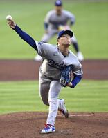 　ブレーブス戦に先発し、７回１失点の好投で勝利投手となった山本＝アトランタ（共同）