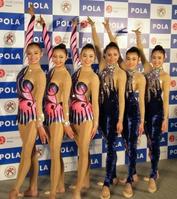 　代表メンバーが決定した新体操フェアリージャパンＰＯＬＡの右から田中、松原、サイード横田、深瀬、畠山、三浦