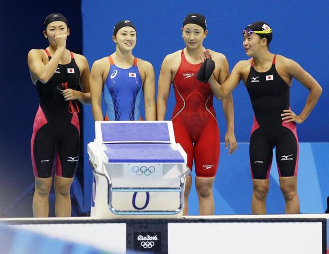 競泳女子４×２００ｍリレー８位　青木「この経験４年後につながる」