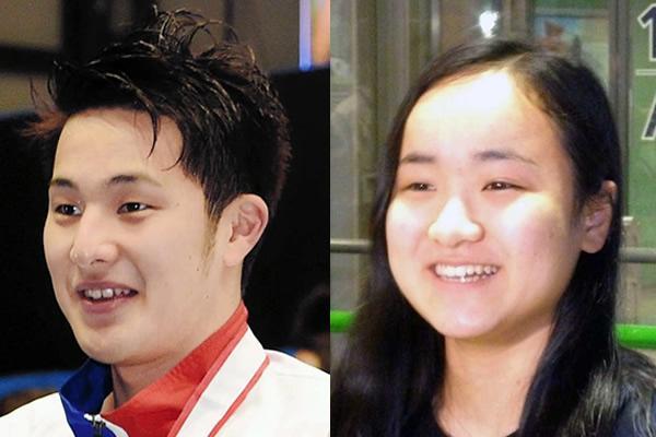 「少女時代」ユナのファンとして意気投合の瀬戸大也（左）と伊藤美誠