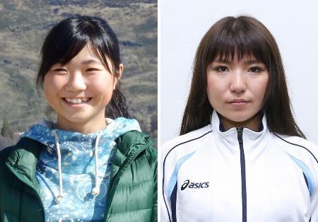 　スノーボードの平昌冬季五輪代表入りが確実となった岩渕麗楽（左）、広野あさみ