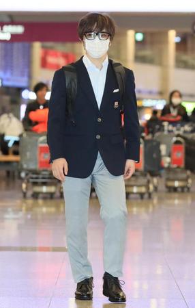 　仁川国際空港に到着した宇野昌磨