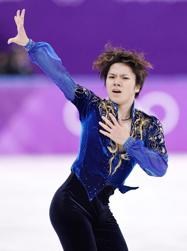 男子フリー　演技する宇野昌磨＝江陵（共同）