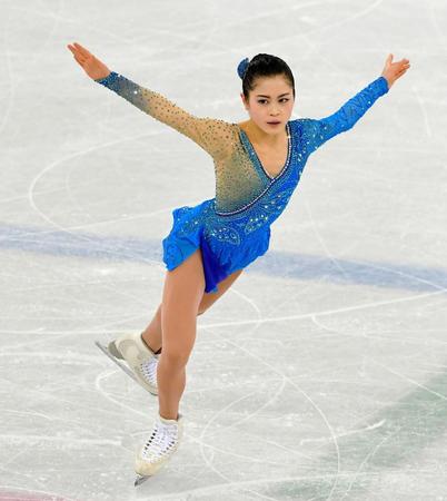 フリーの宮原知子の演技＝江陵