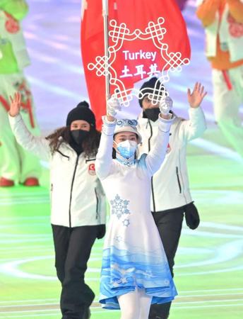 　北京五輪開会式に登場するトルコ