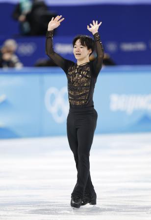 　団体男子フリーの演技を終えた鍵山優真＝北京（共同）