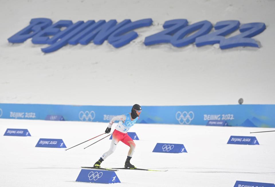 　力走する渡部暁斗（撮影・高部洋祐）