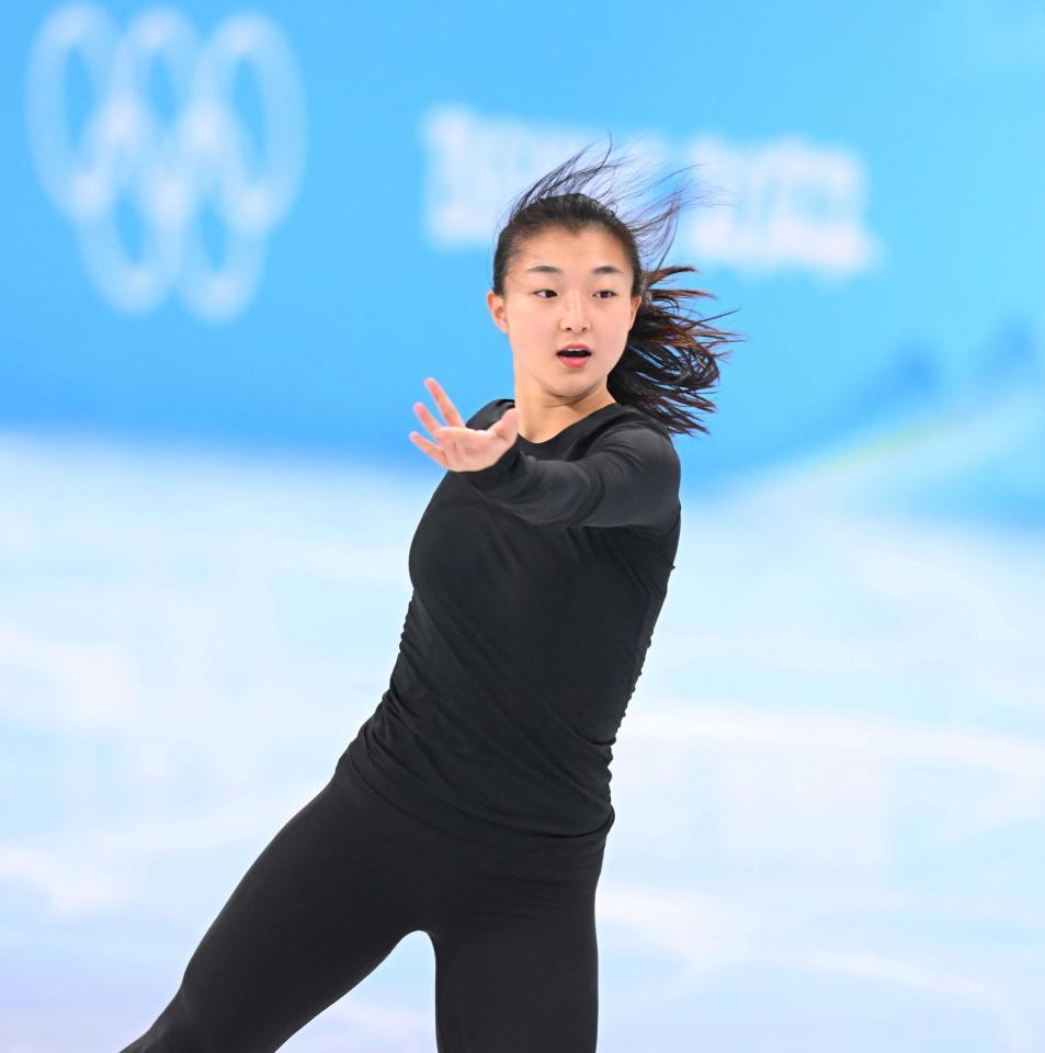 　最終滑走の重圧もなんの！順調な調整を見せた坂本花織（撮影・堀内翔）