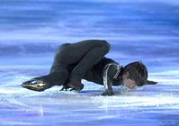 　エキシビションに向けて調整する羽生結弦（撮影・堀内翔）