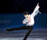 　エキシビションに登場した羽生結弦（撮影・堀内翔）