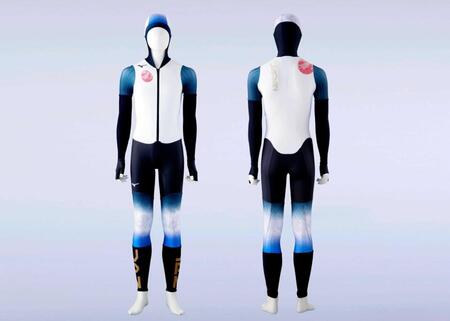 　ミラノ・コルティナ冬季五輪でスピードスケート日本代表が着用するレーシングスーツ（ミズノ提供）