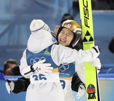 銅メダル獲得を喜ぶ丸山希（撮影・吉澤敬太）