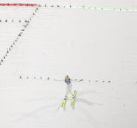 ２本目に大ジャンプを決める丸山希（撮影・吉澤敬太）