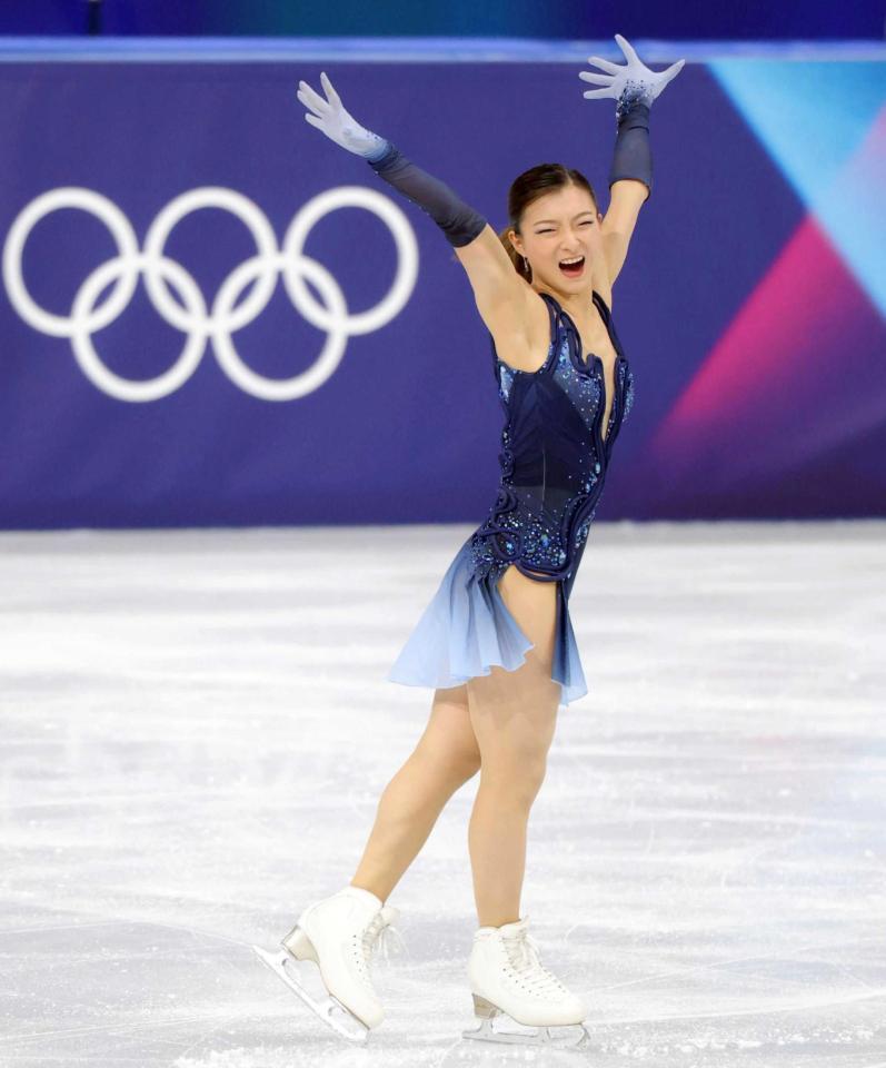 　団体女子ＳＰで会心の演技を見せた坂本花織