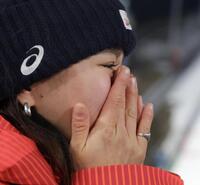 銅メダル獲得に涙する高梨沙羅（撮影・吉澤敬太）