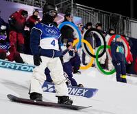 男子ハーフパイプの公式練習に臨む平野歩夢＝リビーニョ（共同）