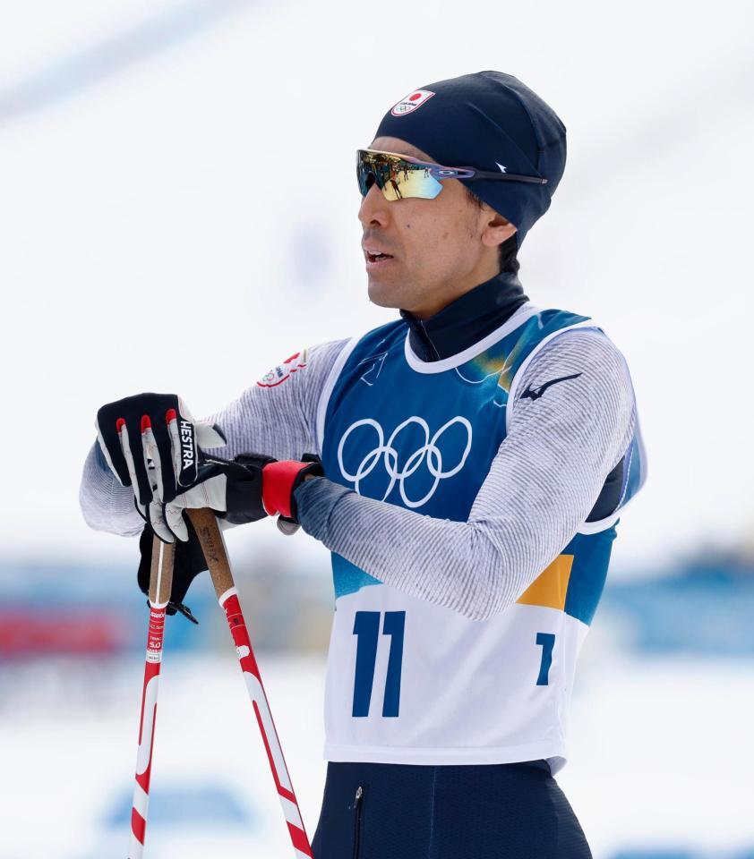 後半距離でゴールした渡部暁斗＝テーゼロ（共同）