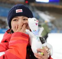 銅メダルを獲得し、涙するプレダッツォ・ジャンプ競技場＝プレダッツォ・ジャンプ競技場（撮影・吉澤敬太）