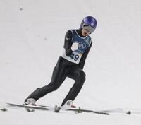 大ジャンプにほえる小林陵侑（撮影・吉澤敬太）