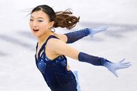 女子ＳＰで演技する坂本花織（共同）