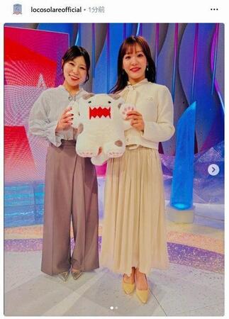 　ＮＨＫの中継に出演した吉田姉妹。ロコ・ソラーレの公式インスタグラム（ｌｏｃｏｓｏｌａｒｅｏｆｆｉｃｉａｌ）より