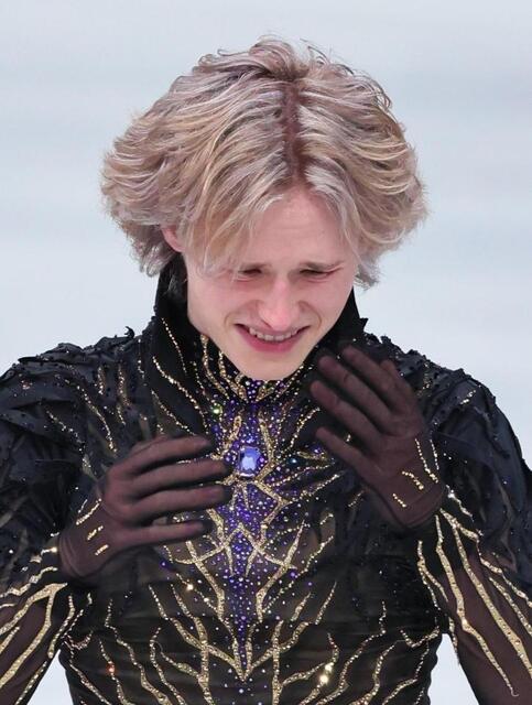 演技を終え厳しい表情のイリア・マリニン