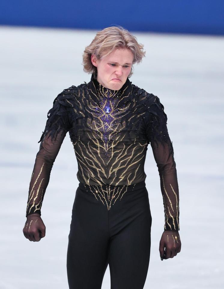 男子フリー　演技を終え厳しい表情のイリア・マリニン