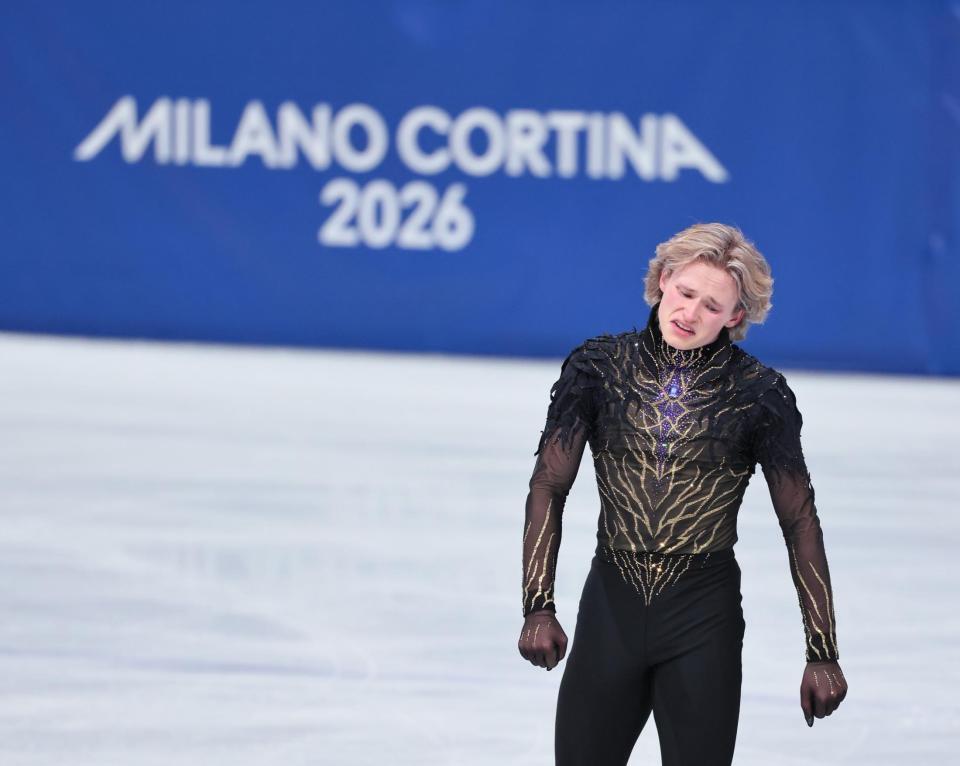 男子フリー　演技を終え厳しい表情のイリア・マリニン