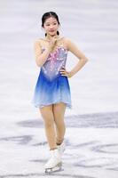 女子フリーの演技を終えた中井亜美＝ミラノ（共同）