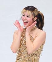 女子フリー　演技を終え笑顔のアリサ・リュウ