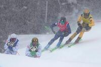 男子スキークロス準決勝　滑走する古野慧（右から２人目）＝リビーニョ（共同）