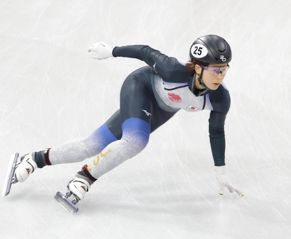 滑走する平井亜実（撮影・吉澤敬太）