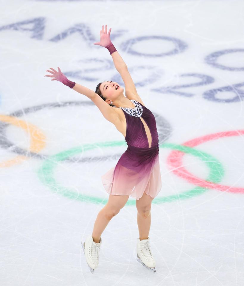 女子フリー　演技する坂本花織