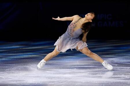 エキシビションで演技する坂本花織＝ミラノ（共同）