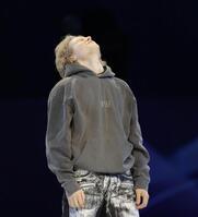 演技を終え、感極まった表情の米国のイニア・マリニン（撮影・吉澤敬太）