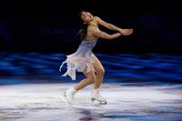 エキシビションで演技する坂本花織＝ミラノ（共同）